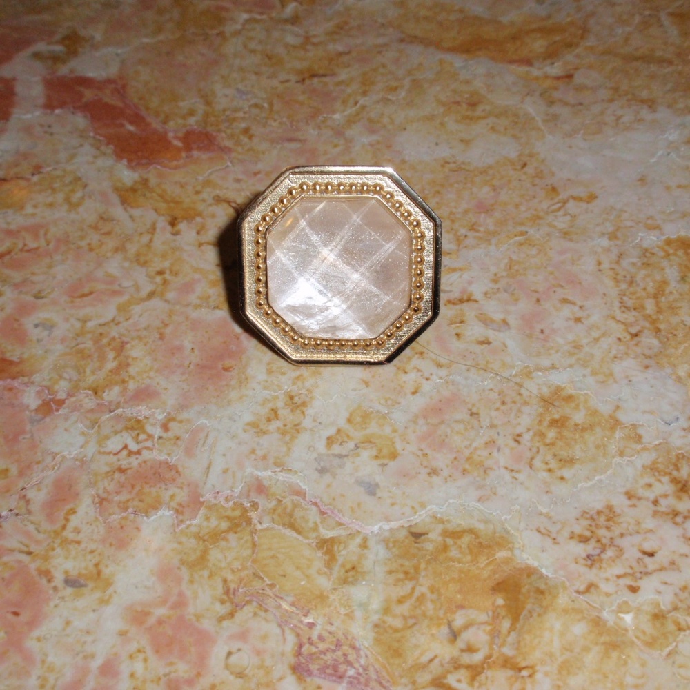 Stephanie Kantis Faceted White Quartz  Button Ring